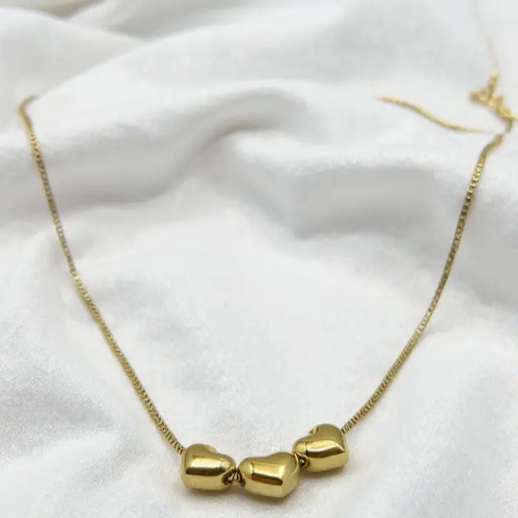 [LCO14] Collana Cuori Pendenti (Gold)