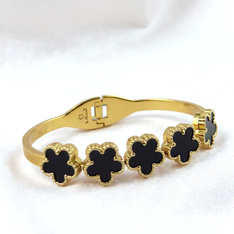 Bracciale Fiori Di Fortuna (Gold, Nera)