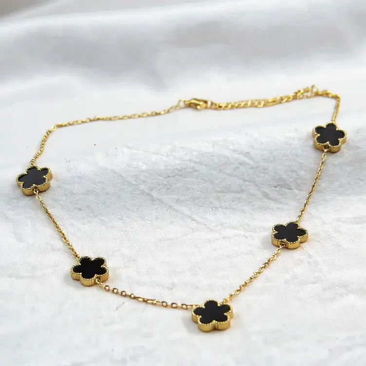 Collana Fiori Di Fortuna (Nero)